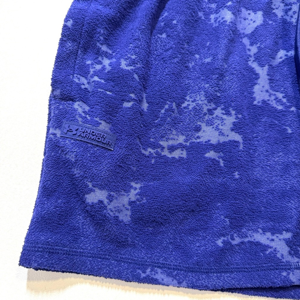 Under Armour Blue Journey Terry Cloth Textured Drawstring Shorts Women's Small - Picture 2 of 7